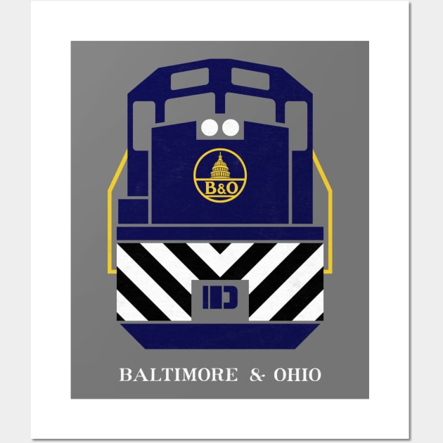 Baltimore and Ohio Train Engine Wall Art by Turboglyde